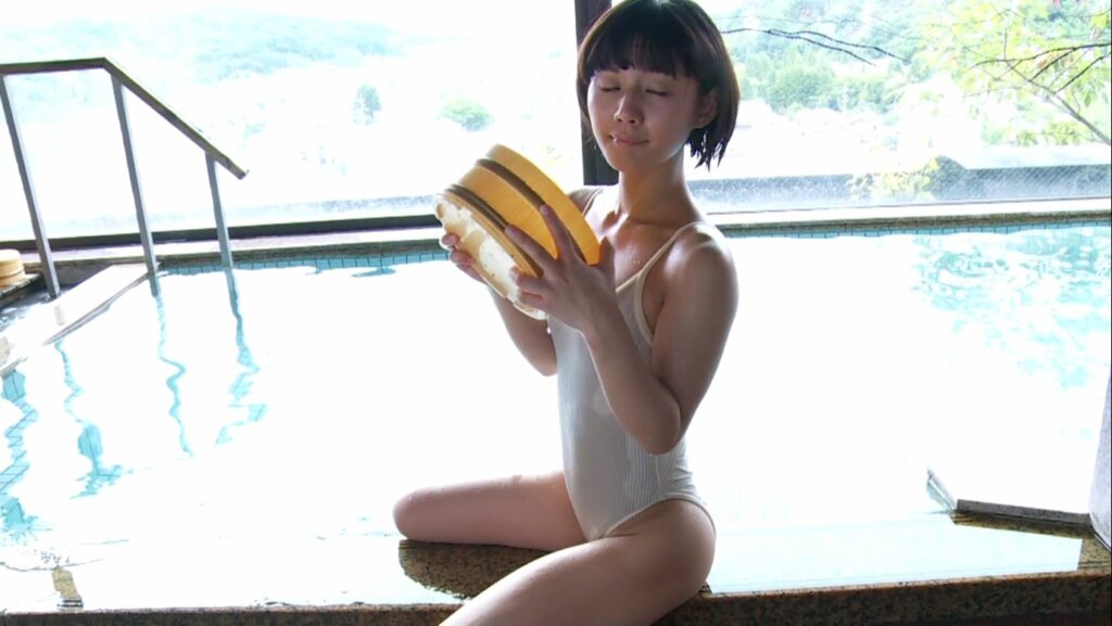 【フェチ画像】美少女アイドルが白いレオタードのまま温泉に入った結果😍透け&times;水中カメラ【藤北れな】 &ndash; エッチなカット